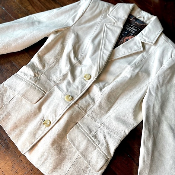 Terry Lewis Classic Luxuries Vintage White Leather Jacket XS - Picture 2 of 11
